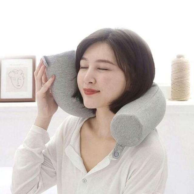 접이식 각도조절 메모리폼 여행용 기내용 벨벳 목베개