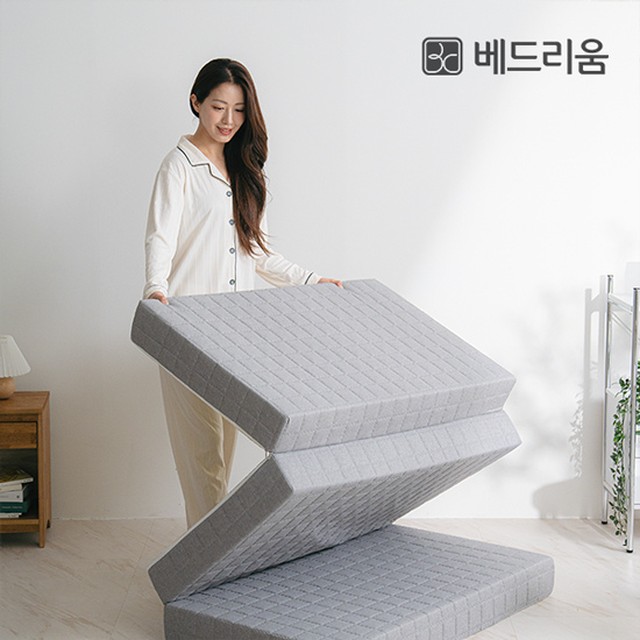 베드리움 허리가 단단한 바디서포트 3단 접이식 매트리스 12CM (Q)
