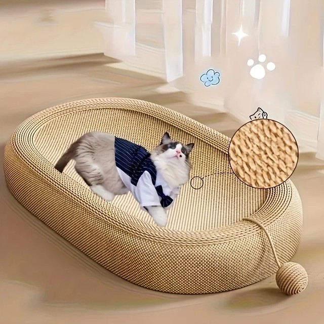 나침반 모양 고양이 스크래쳐 트레이 내마모성 고양이 침대 발톱 갈이 장난감 사계절용 대형 고양이용