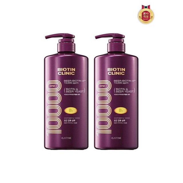 [엘라스틴]엘라스틴 비오틴클리닉 맥주효모 샴푸 1000ML x 2개