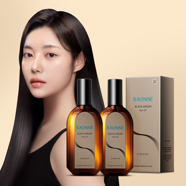라온컴퍼니 [1+1] 블랙 아르간 2X 리치 헤어오일 극손상 머리 에센스 100ml