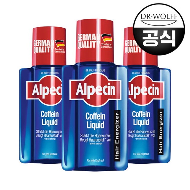 알페신 카페인 리퀴드 헤어토닉(모발 및 두피 영양) 200ml X 3
