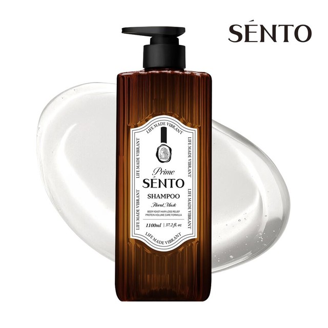 센토 프라임 12만PPM 맥주효모 단백질 두피케어 볼륨샴푸 플로럴머스크향 1100ml 1개