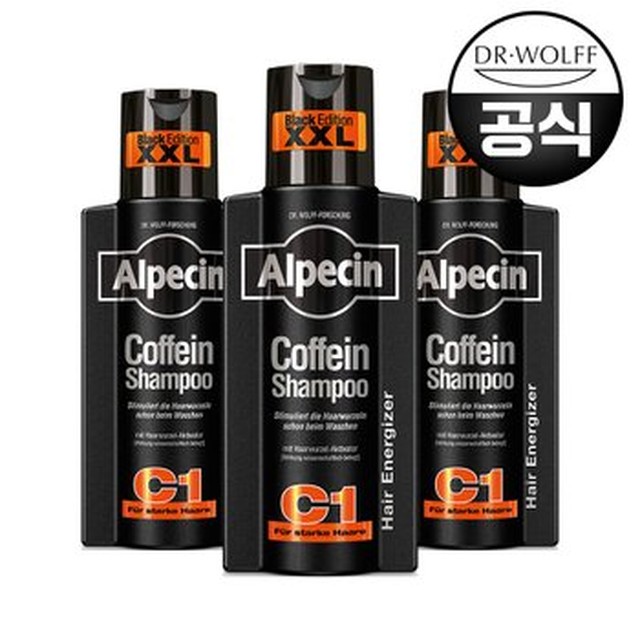 [알페신] 알페신 카페인 샴푸 C1 블랙 에디션 (모발 및 두피 강화) 375ml X 3 [이마트몰]