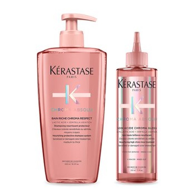 [케라스타즈] 크로마 대용량 샴푸 500ml + 워터 트리트먼트 210ml 세트[손상&염색모발용] [24072501]