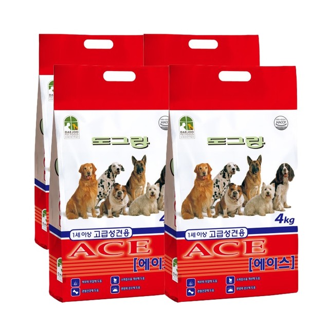 도그랑 에이스 ACE 절약형 4kg x 4포 16kg 고급성견용 강아지 사료