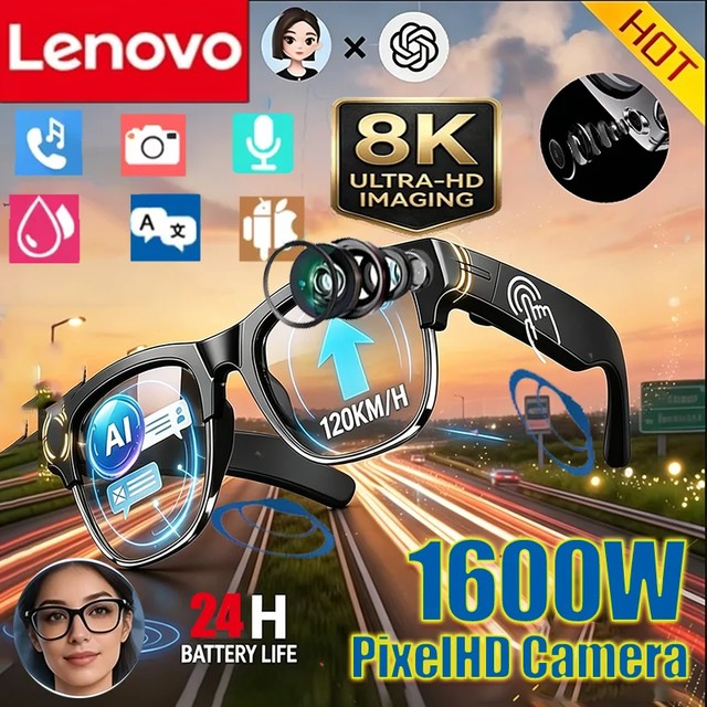 레노버 2027 신형 8K AI 스마트 안경 AI 번역 HD 핸즈프리 통화 AI 채팅 기록 음악 재생 스마트 선글라스