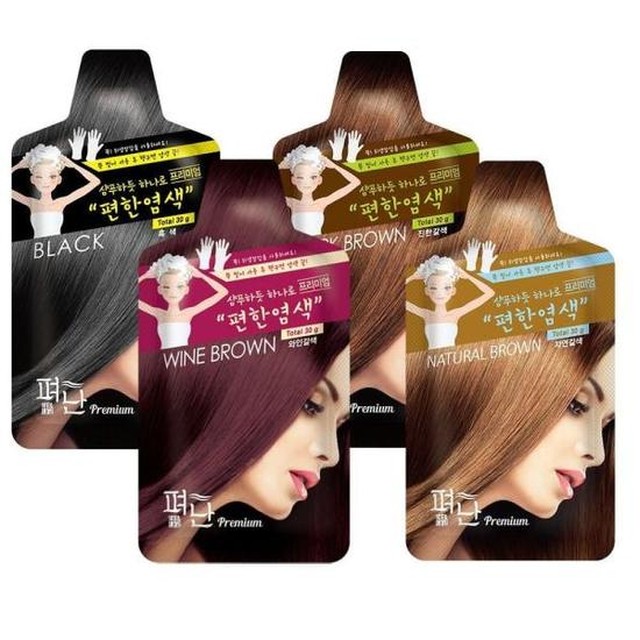 염색샴푸 셀프 염색약 혼자 샴푸 흑색 진한갈색