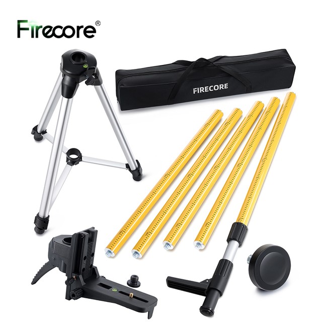 FIRECORE 3.7M 레이저 텔레스코핑 폴 5 8 및 1 4 인터페이스 어댑터 확장 천장 레이저 로드 + 중공 삼각대(FLP370C)
