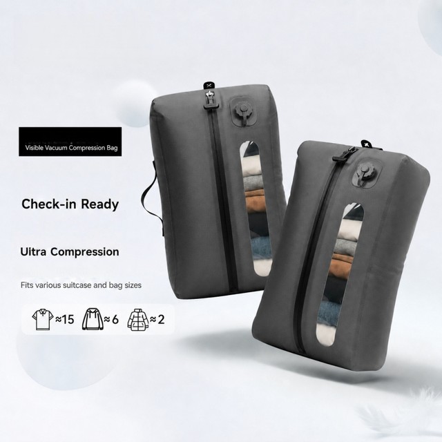 여행용 진공 압축 백 전기 USB 펌프 항공사 승인 초강력 공간 절약 재사용 가능 패킹 큐브 (여행 가방용)
