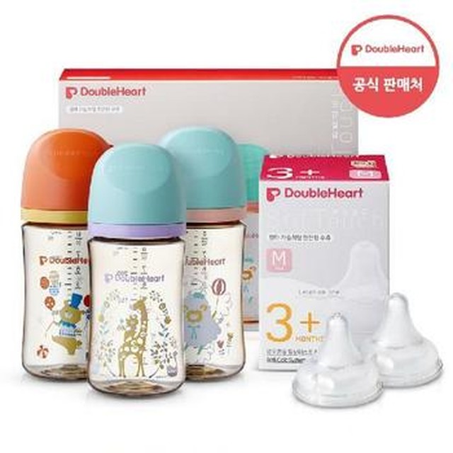 더블하트 모유실감 3세대 PPSU 젖병 디어프렌즈 트리플팩 240mlx2개(젖병6개) +3세대 젖꼭지(6입