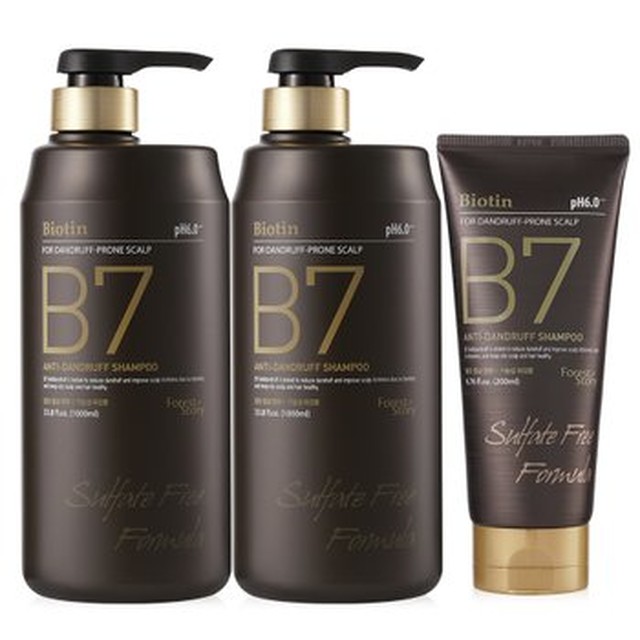 [포레스트스토리] B7 안티댄드러프 약산성 비듬 두피 탈모샴푸 1000ml 2개+헤어팩200ml[이마트몰]