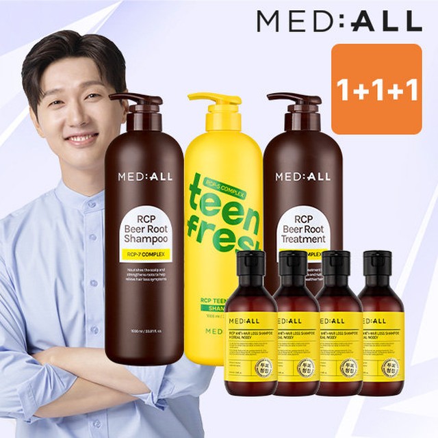 메디올 [1 +1 +1] 탈모샴푸 1000ml +사은품100ml 4개 맥주효모 약산성샴푸 청소년샴푸 바디워시 트리트먼트