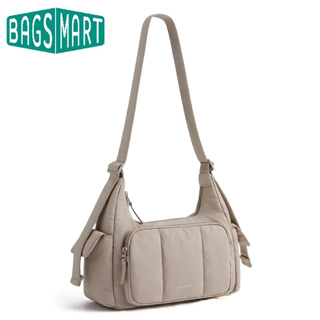 BAGSMART 나일론 소재 숄더백 대용량 크로스바디 메신저 백 레저 다용도 학교 숄더백