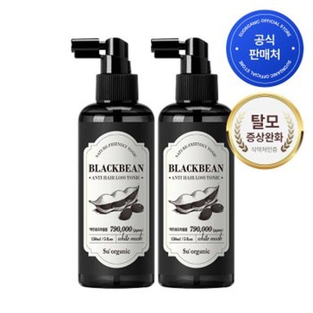 [수오가닉] 수오가닉 블랙빈 맥주효모 탈모완화 카페인 헤어토닉 150ml 2개[이마트몰] [수오가닉 블랙빈 맥주효모 탈모완화 카페인 헤어토닉 150ml 2개]
