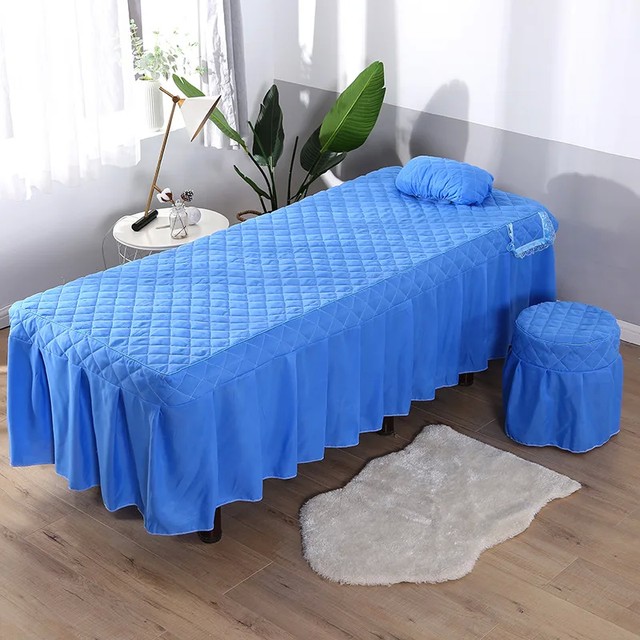 1개 마사지 침대 커버, 뷰티 살롱 테이블 침대 스커트, 피부 친화적인 마사지 시트, SPA 침대 풀 커버 (홀 포함)