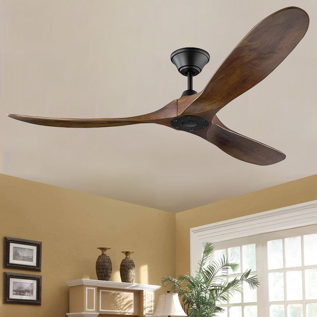 대형 목재 DC 천장 팬 70 88 인치 85-265V 산업용 팬 홈 Ventilador Tech 용 원격 제어 목재 팬으로 빛 없음