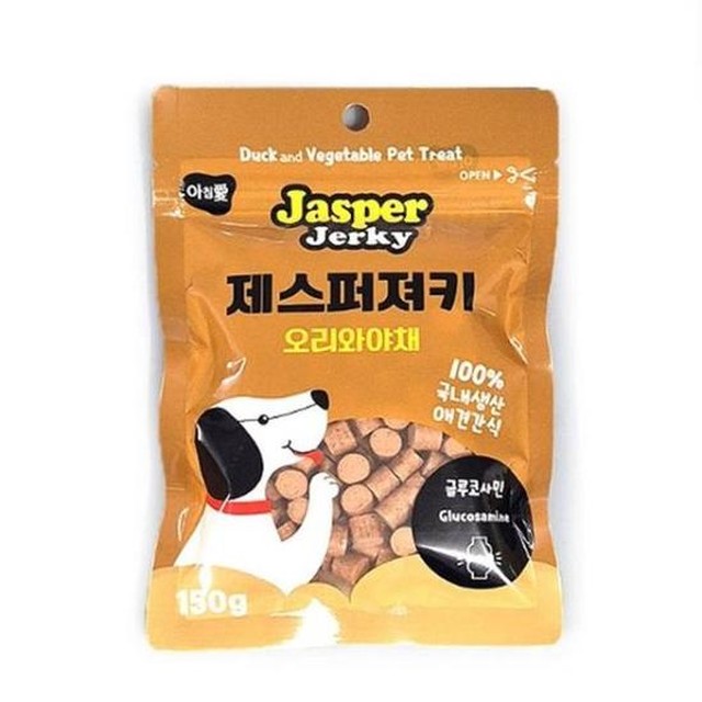 반려 아침애 제스퍼 져키 오리와야채 150g X3개 강아지 간식