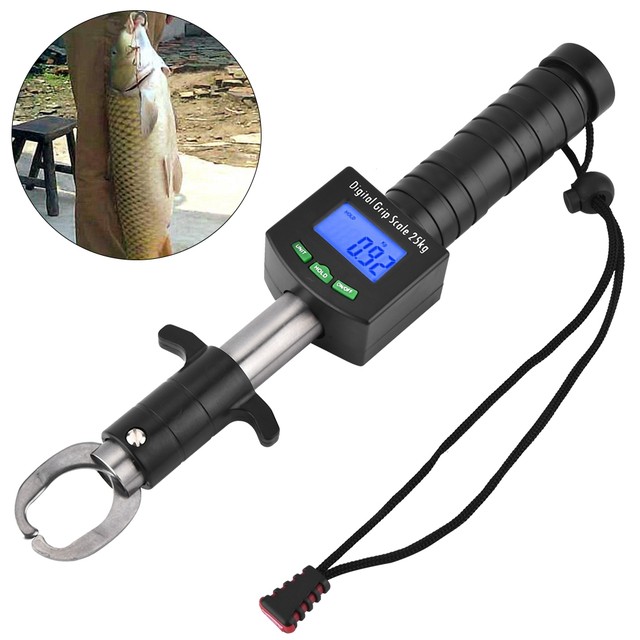 디지털 피쉬 그립 체중계, 3 in 1, 25kg, 55lb, 1M 줄자 포함, 디지털 피쉬 그립 체중계, 피쉬 그립 체중계