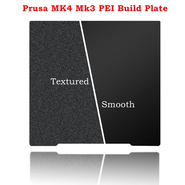 프루사 MK4 MK3 빌드 플레이트 스무스 텍스처드 블랙 PEI 양면 플렉시블 스프링 스틸 시트 241x254mm (프루사 I3 MK3S 용)