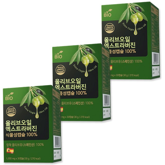 굿소일 올리브오일 엑스트라버진 식물성캡슐 100% 1g30정 3팩