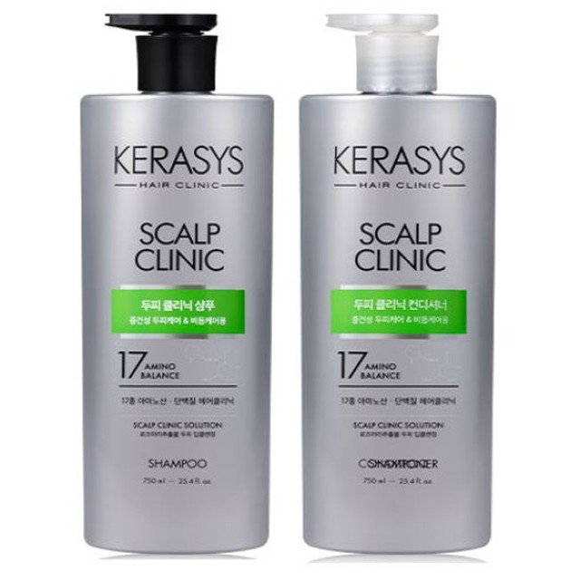 케라시스 두피 클리닉 비듬케어 대용량 샴푸 컨디셔너 750ml 2개