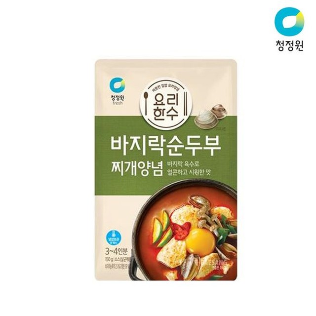 베스트쇼핑 청정원 요리한수 바지락 순두부찌개양념 150g x8개