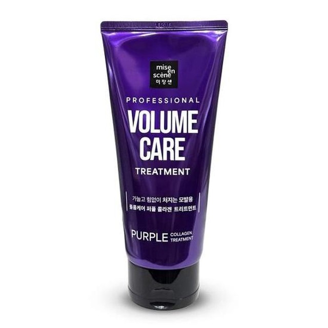 헤어컨디셔너 미쟝센 볼륨 케어 퍼플 콜라겐 처지는 모발 트리트먼트 330ml