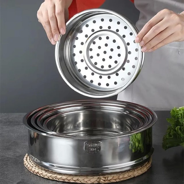 304 스테인리스 스틸 찜기 바구니 두꺼운 스트레이너 냄비 찜망 안전한 재질 16-32cm 배수 바구니 주방용