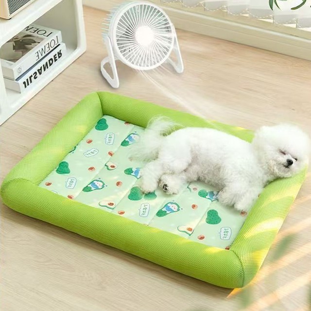 여름철 통기성 좋은 소형견 침대, 부드러운 고양이 담요 소파, 냉각 패드, 사각 매트 (소형견, 중형견용)