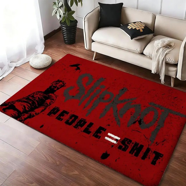 밴드 S-slipknot-S 클래식 롱 플로어 매트 아늑한 플란넬 부드럽고 두꺼운 미끄럼 방지 매트 거실 침실 주방 장식 러그