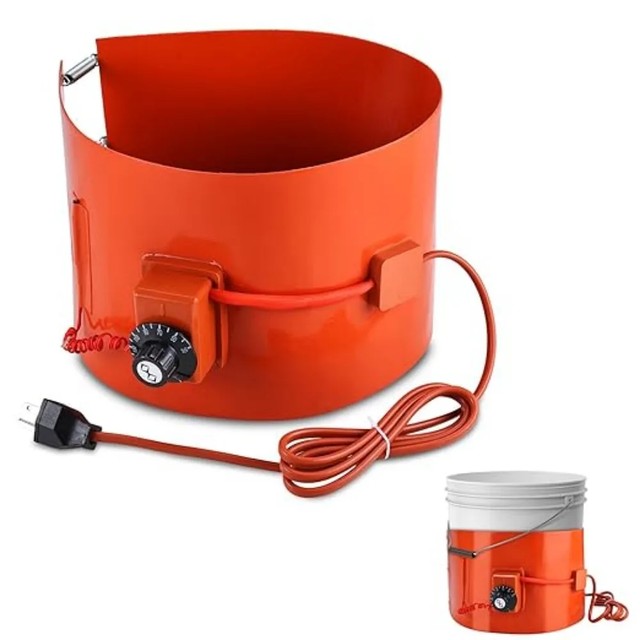220V 20L 실리콘 밴드 드럼 히터 블랭킷 오일 바이오디젤 플라스틱 금속 배럴 가스 탱크 (노브식 온도 조절기 포함)