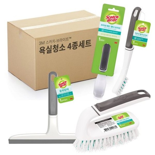 쓰리엠 3M 스카치브라이트 욕실청소템 4종 + 워터블럭 1P