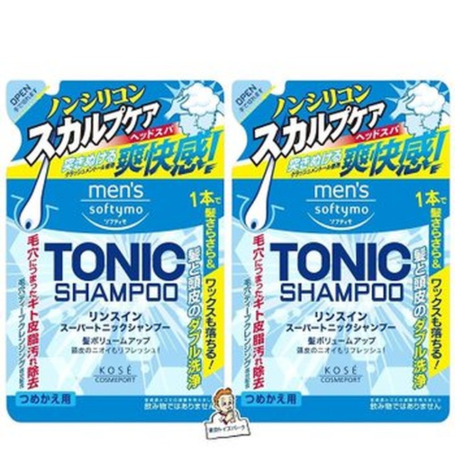 [기타] 정리 구매 소프티모 코세이 남성 린스 인 슈퍼 토닉 샴푸 철자 400ml 2개