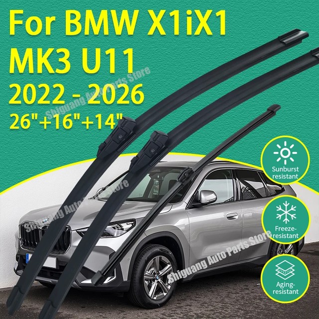 BMW X1 MK3 iX1 U11 2022 - 2026용 전후면 실리콘 코팅 와이퍼 26인치+16인치+14인치 자동차 와이퍼 앞유리 액세서리
