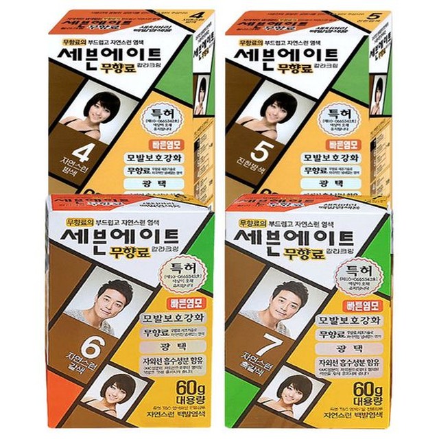 [보리보리] 땡큐온 무향료 칼라크림 염색약 4종 60g 대용량