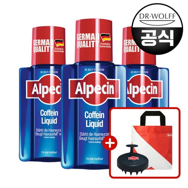알페신 카페인 리퀴드 헤어토닉(모발 및 두피 영양) 200ml X 3