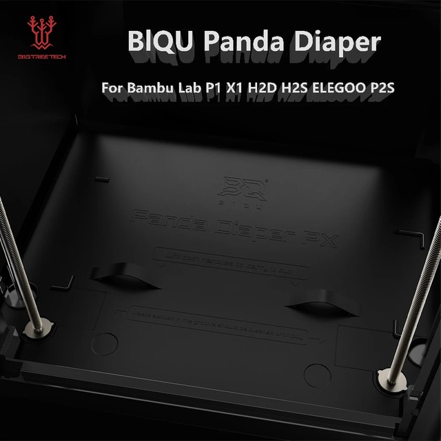 BlQU 팬더 기저귀 실리콘 정밀 성형 일체형 손잡이 Bambu Lab P1 X1 H2D H2S ELEGOO P2S U1용 업그레이드된 엣지