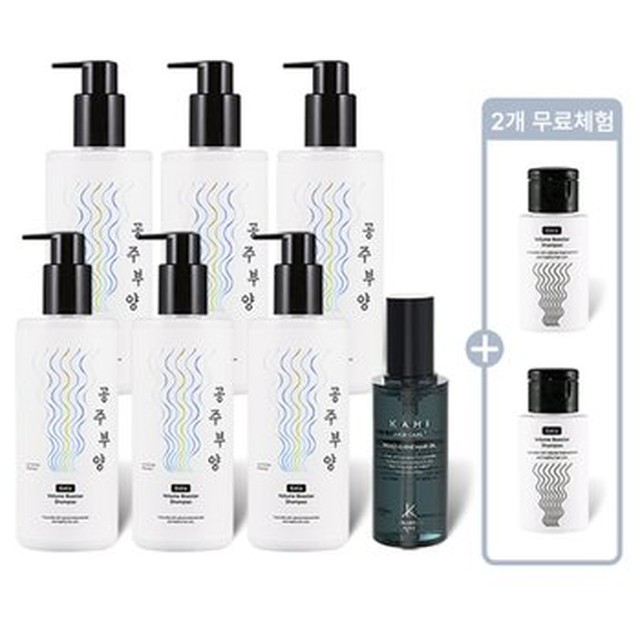 [기타] 가히 공주부양 볼륨부스터 샴푸 500ml*6 + 50ml*2(무료체험분) + 샤인 헤어오일 56ml[이마트몰]