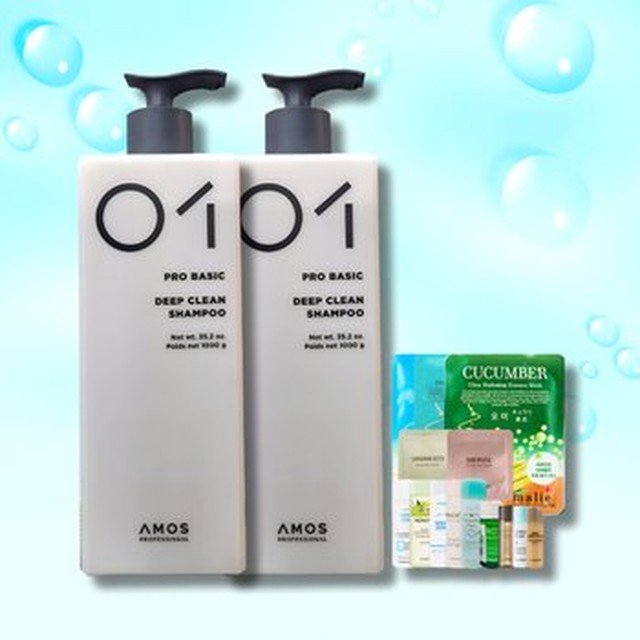 [아모스] 아모스 딥클린 샴푸 1000g NEW x 2개+랜덤1 두피청정 두피보습 단백질샴푸[이마트몰]