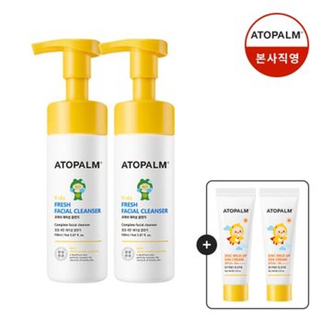 [아토팜] [1+1] 키즈 프레쉬 페이셜 클렌저 150ml+[증정]징크선크림10gx2개[이마트몰] [민감한 우리아이 두피를 위한 저자극 샴푸]
