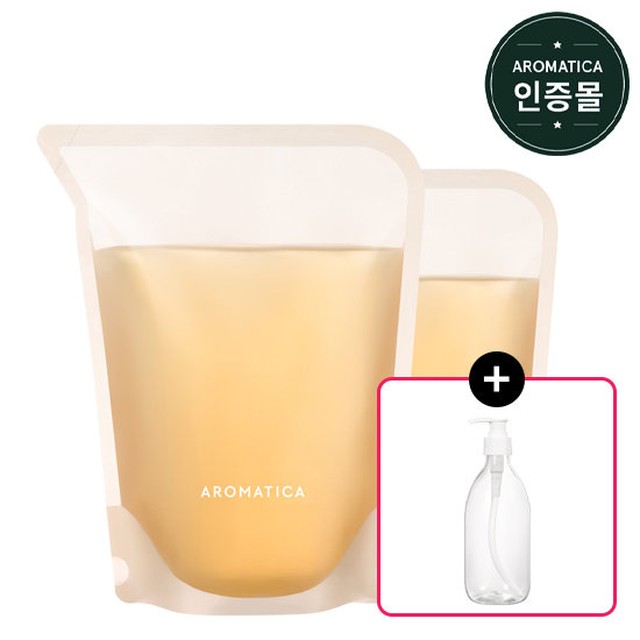 [5%적립][지성두피 쿨링 탈모기능성] 아로마티카 티트리 퓨리파잉 샴푸 500ml (리필) 2개[GIFT] 공용기(500ml)