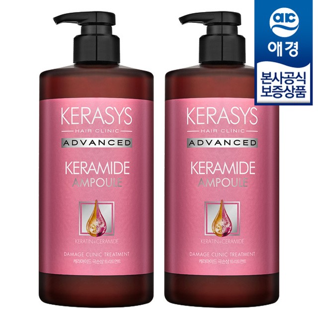 [애경] 케라시스 케라마이드 극손상 샴푸 트리트먼트 1L x2개