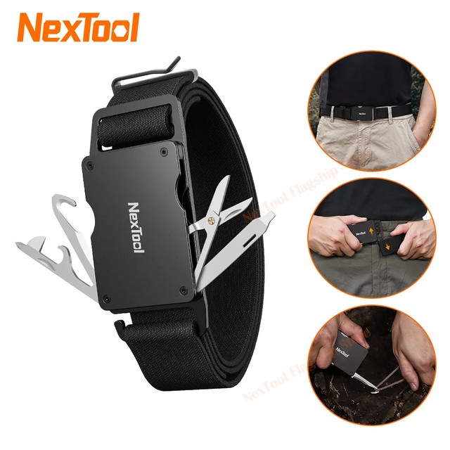 NexTool 다기능 벨트 P50 남성용 허리 버클 수리 도구, 스크루 드라이버 가위, 파일 병따개, SIM 카드 핀 리무버, 신제품