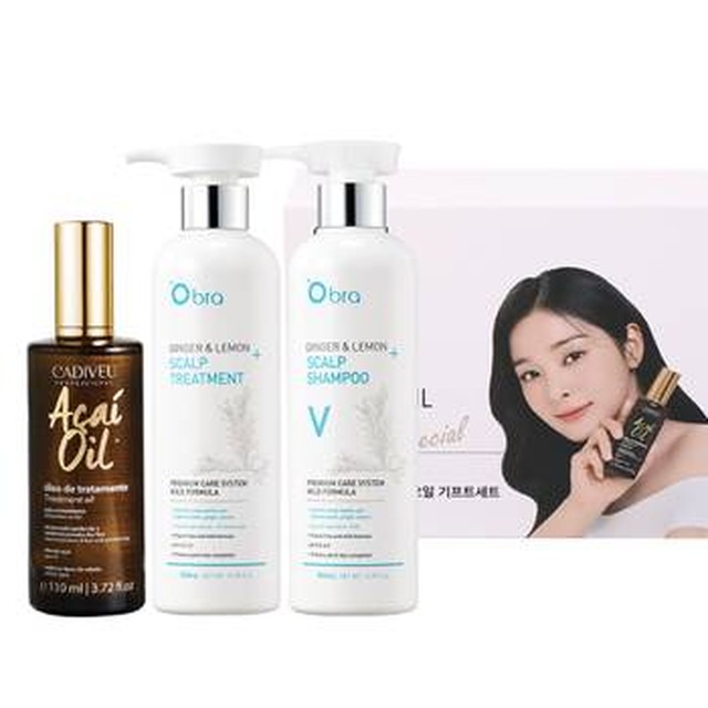 [카디뷰] 설인아 아사이오일 110ml 기프트세트 헤어에센스+두피케어 건성샴푸+노실리콘 트리트먼트[이마트몰]