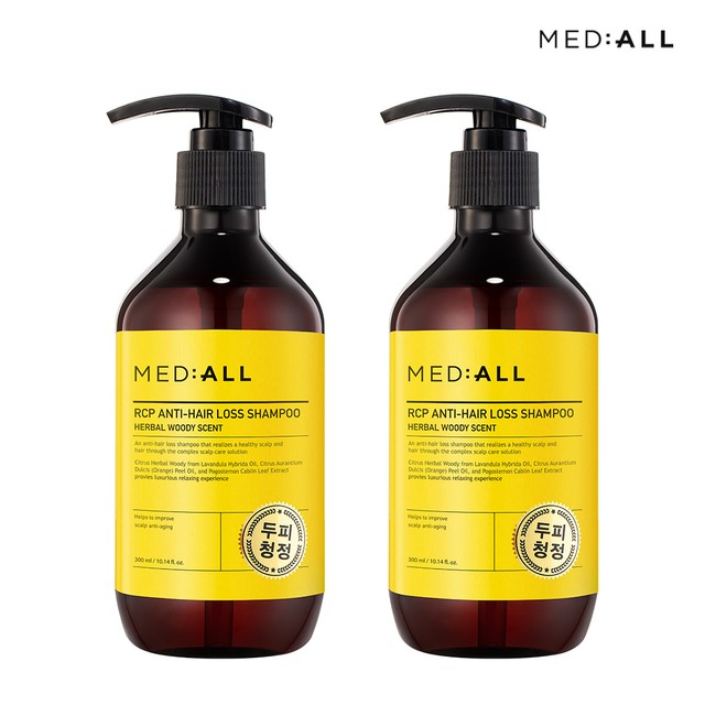 메디올 탈모 비듬 완화 약산성 샴푸 300ml 우디허발향 x2개