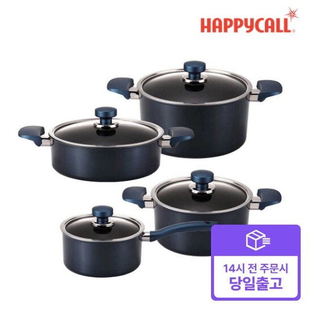 빠른배송 해피콜 클래식 다이아몬드 냄비 4종 세트 (18편,20양,24전,24곰)