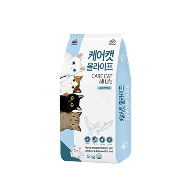 캐츠랑 사조동아원 고양이사료 케어캣 올라이프 5kg
