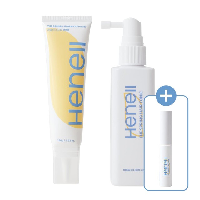 [헤넬] 더 스프링 두피 집중 케어 듀오 (샴푸팩 140g + 토닉 100ml)( + 속눈썹용 토닉 5ml)