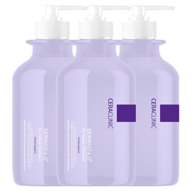 [세라클리닉] 탈색모 염색모 노옐로우 단백질 보색샴푸 500ml 3개